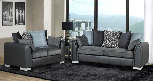 EMILY 3+2 Seater Sofa Set - GREY/BLACK