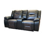 MILAN 3+2 RECLINER LEATHER AIRE SOFA – BLACK/CHOCOLATE