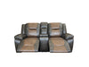 MILAN 3+2 RECLINER LEATHER AIRE SOFA – GREY/BROWN