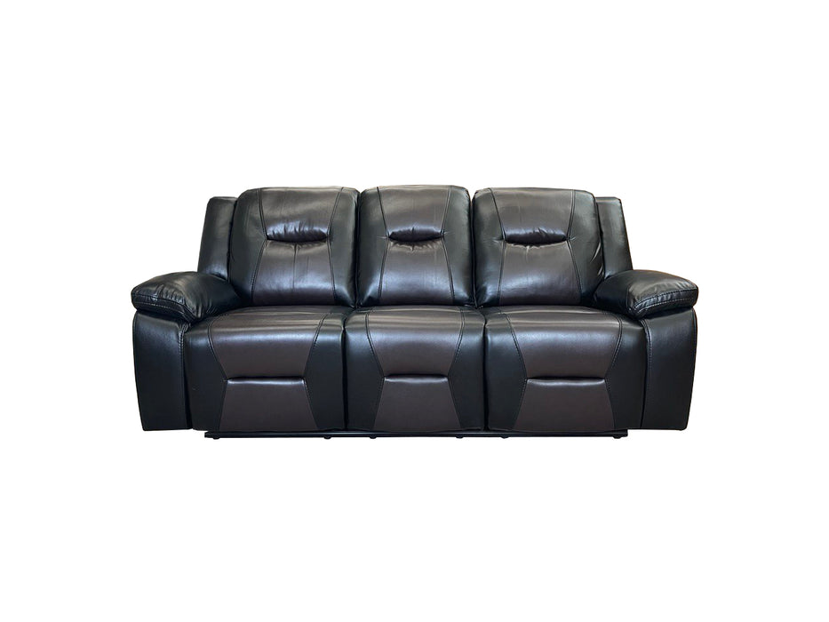 MILAN 3+2 RECLINER LEATHER AIRE SOFA – BLACK/CHOCOLATE