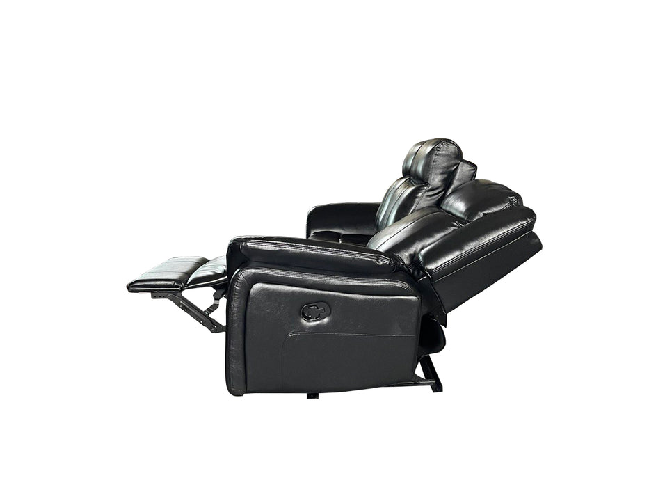 ALEX Genuine Leather 3+2 Seat Recliner Sofa Set-Black