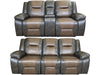MILAN 3+2 RECLINER LEATHER AIRE SOFA – GREY/BROWN
