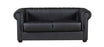 IYO CHESTERFIELD BONDED LEATHER 3+2+1 Sofa Set With Wooden Legs - BLACK