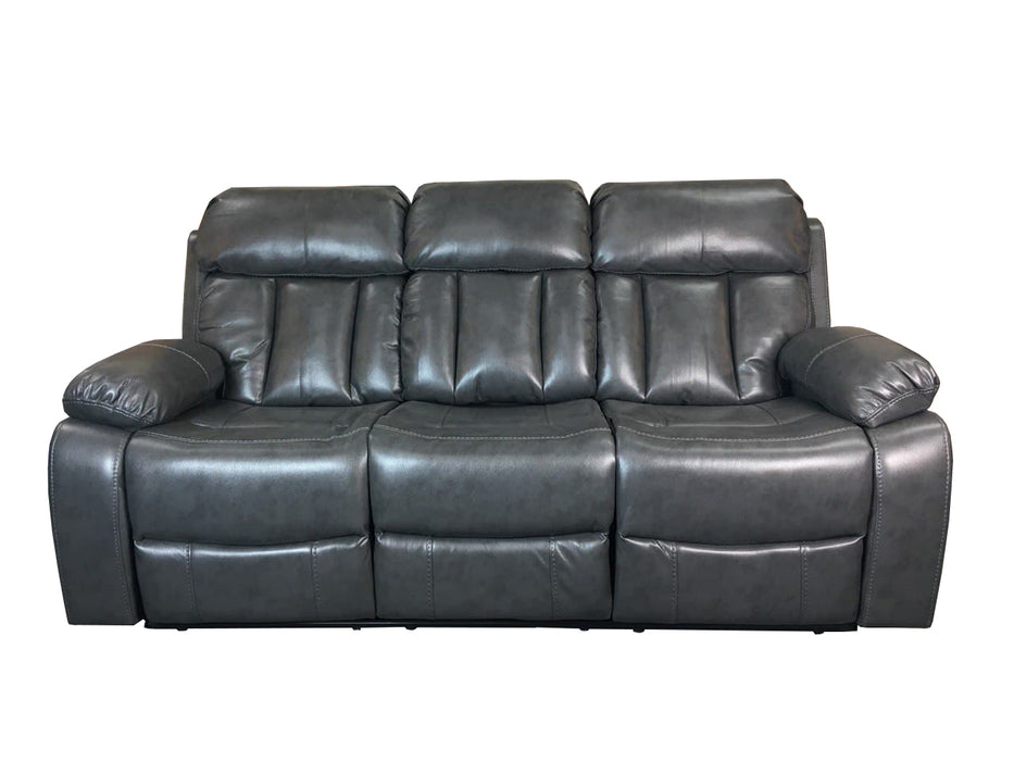 VANCOUVER 3 seater Recliner Sofa in Leather Air-BLACK, DARK GREY & CHOCOLATE
