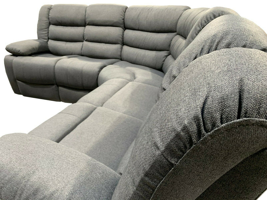 SORRENTO Fabric Corner Recliner Sofa With Cupholder - Grey