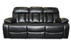 VANCOUVER Recliner 3+2 Sofa in Leather Air-Black, Grey & Brown